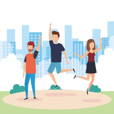 Genç insanlar tasarım atlama