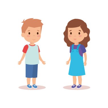 Erkek ve kız çizgi film