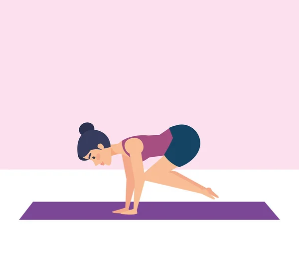 Mädchen beim Yoga-Pose-Design — Stockvektor