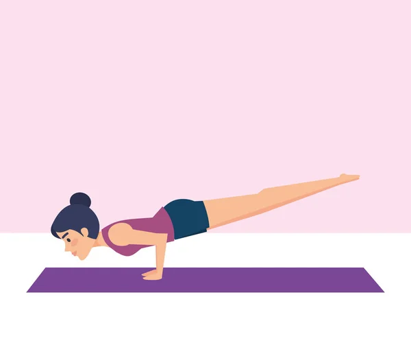 Fille faisant yoga pose design — Image vectorielle