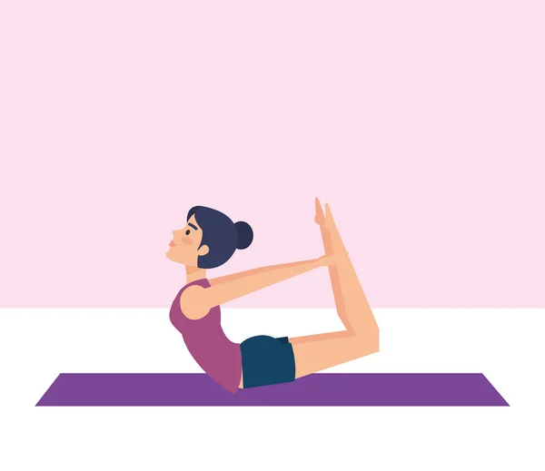 Meisje doen yoga pose ontwerp — Stockvector