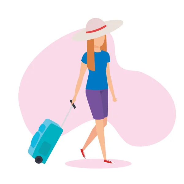 Travel girl with bag design — Stock Vector