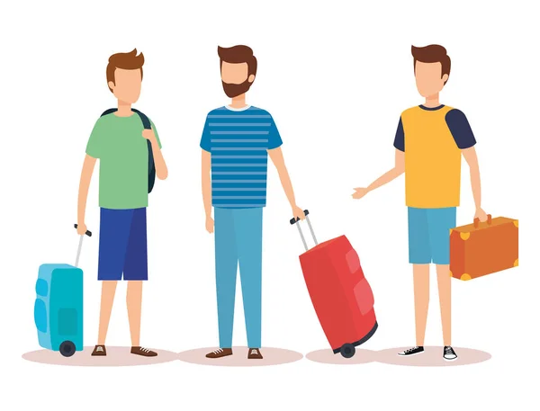 Design de meninos de viagem isolados —  Vetores de Stock