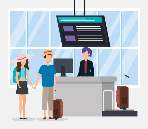 Airport passenger terminal design — Stock Vector