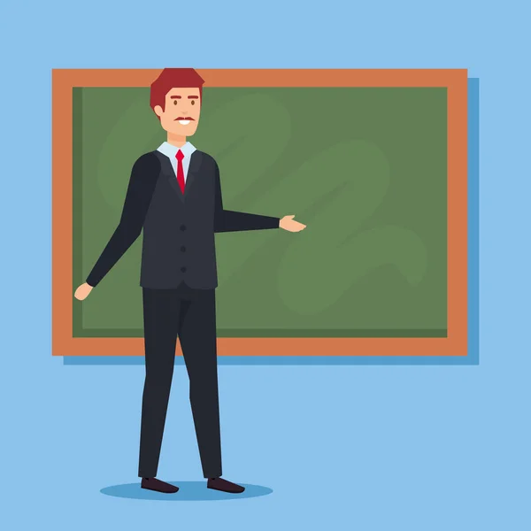 Blackboard tasarımı ile öğretmen — Stok Vektör