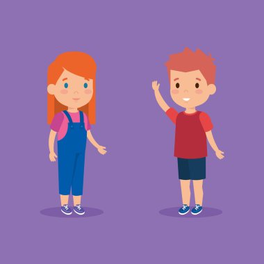 Erkek ve kız çizgi film