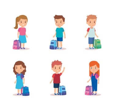 Çocuklar çanta tasarımı ile ayarla