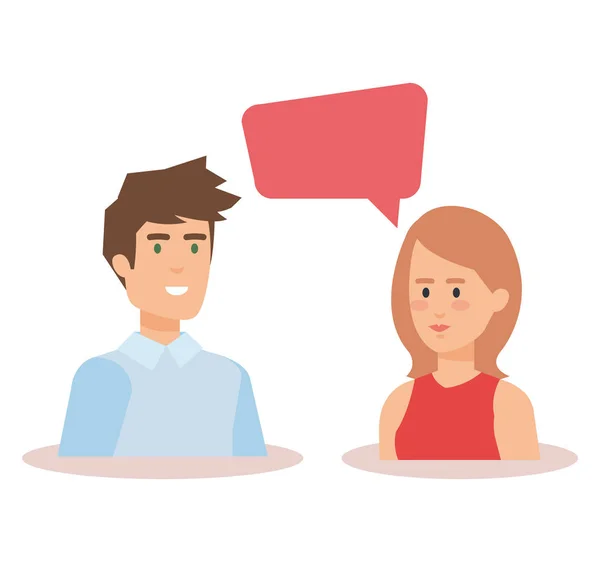 Frau und Mann im Gespräch — Stockvektor
