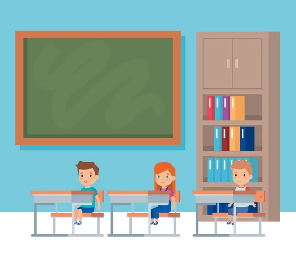 Kids inside classroom design — Stock Vector