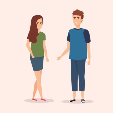 Genç çift avatarlar karakter