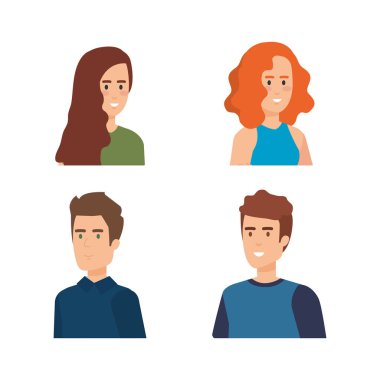 bir grup genç karakter
