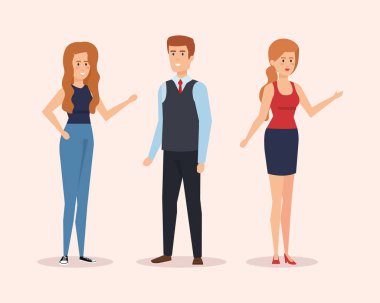 bir grup genç karakter