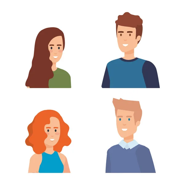 Groupe de jeunes personnages — Image vectorielle