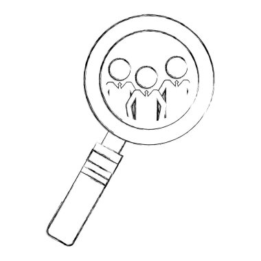 Büyüteç takım iş siluetleri simge vektör çizim tasarım