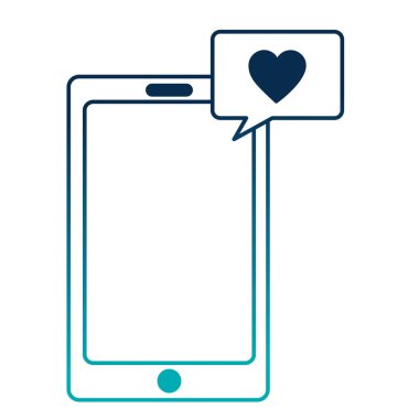 Smartphone ve konuşma balonu kawaii vektör çizim