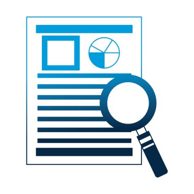 insan kaynakları kağıt bilgilerini Büyüteç vektör çizim neon mavi