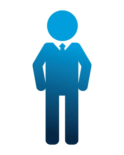 Männliches Piktogramm Benutzer Person Symbol Vektor Illustration Neonblau — Stockvektor