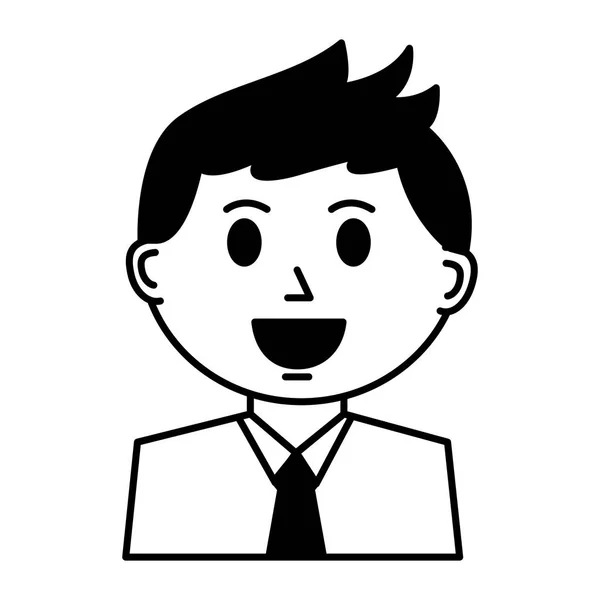 Uomo Affari Lavoratore Ritratto Personaggio Cartone Animato Vettore Illustrazione — Vettoriale Stock