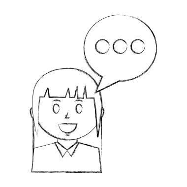 iş kadını ile konuşma balonu vektör çizim tasarım