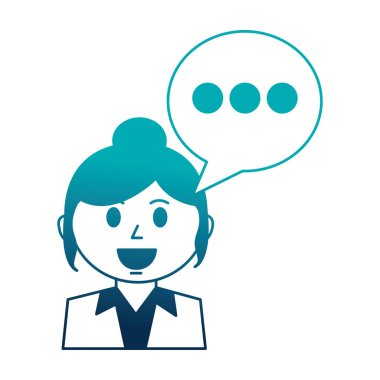 iş kadını ve konuşma balonu iletişim