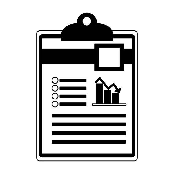 Checklist com arquivo de documento e gráficos de barras estatísticas —  Vetores de Stock