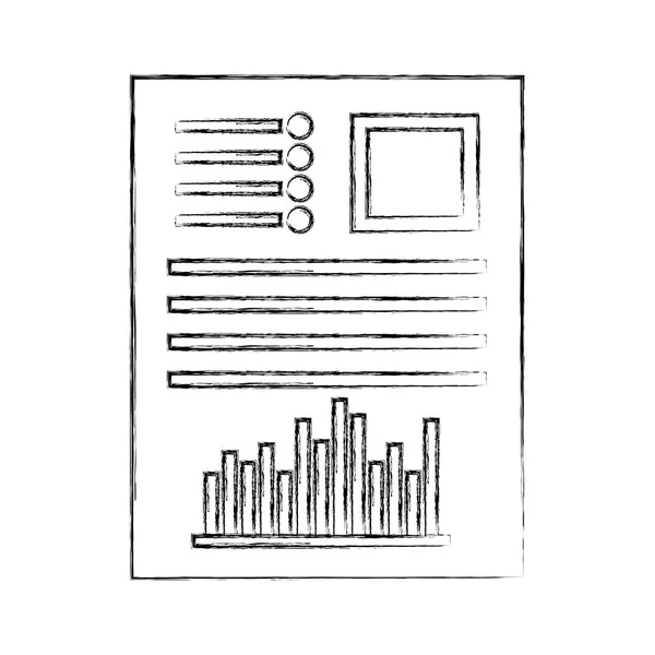 File di documenti con barre statistiche grafiche — Vettoriale Stock