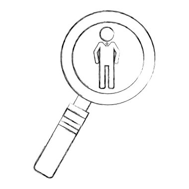 Büyüteç ekibi iş siluetleri simgesini