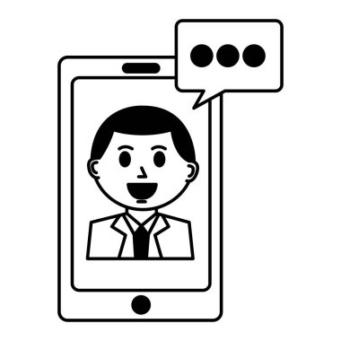 işadamı smartphone konuşma balonu üzerinde