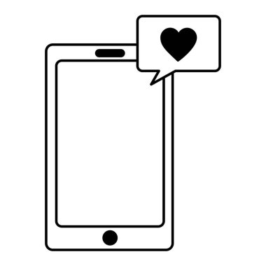 Smartphone ve konuşma balonu kawaii