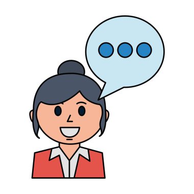 iş kadını ve konuşma balonu iletişim