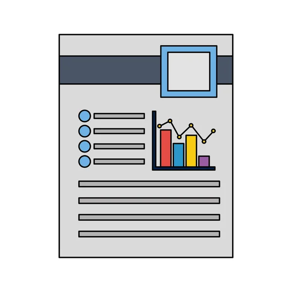 Arquivo de documentos com gráficos de barras estatísticas —  Vetores de Stock