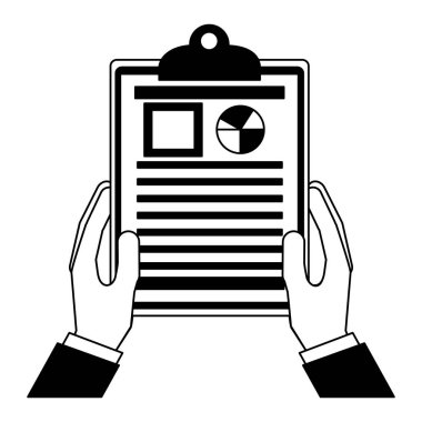 Pano rapor grafik diyagramı ile holding eller