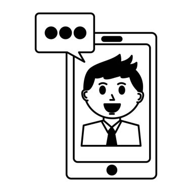 işadamı smartphone konuşma balonu üzerinde