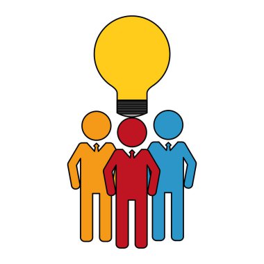 iş Erkekler takım iş siluetleri ampul ile