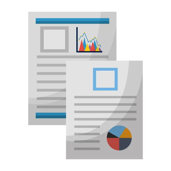 Dokument-filer med statistik grafik — Stock vektor