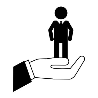 Erkek cinsiyet siluet ile el