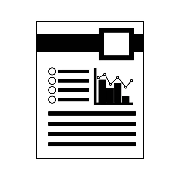 Arquivo de documentos com gráficos de barras estatísticas —  Vetores de Stock