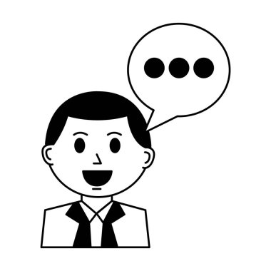 iş adamı ile konuşma balonu