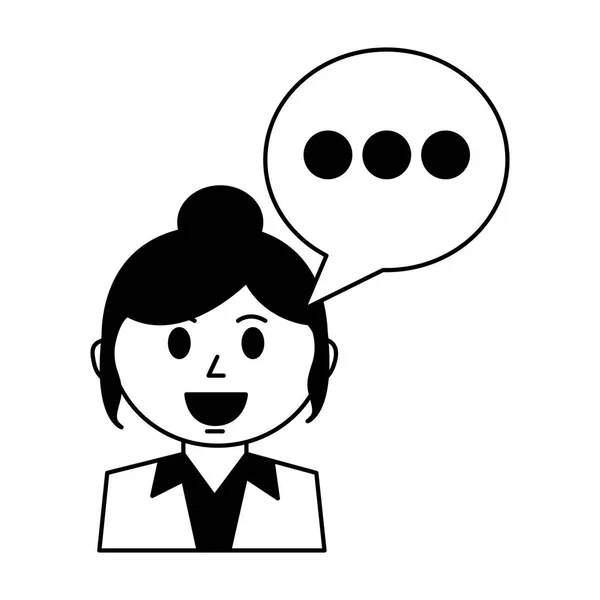 Femme d'affaires avec bulle de parole — Image vectorielle