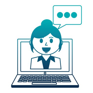 iş kadın çalışan sohbet bubble dizüstü