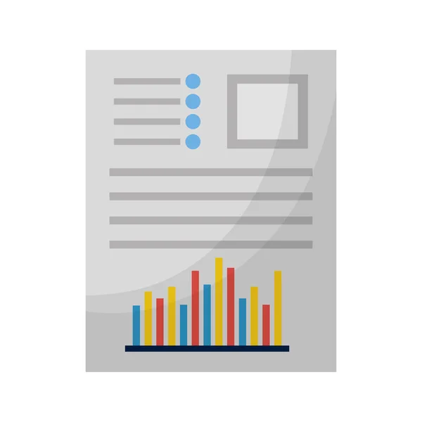 Arquivo de documentos com gráficos de barras estatísticas —  Vetores de Stock