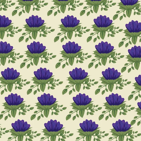 Naturaleza estilo floral con hojas de fondo — Vector de stock