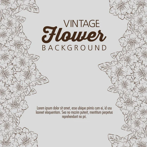 Flores plantas con hojas y mensaje de moda — Vector de stock