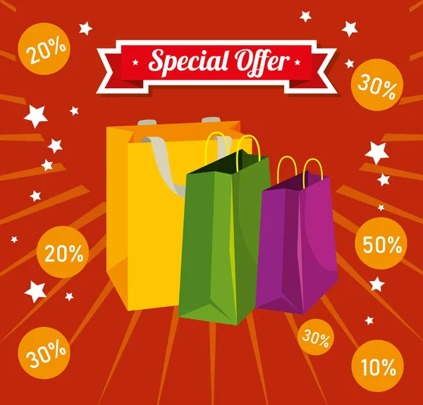 Store sale bags to special promotion — Stock Vector