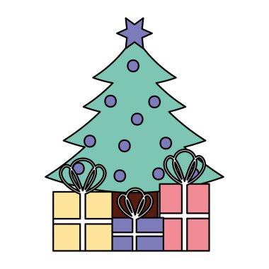 ağaç neşeli Noel kartı