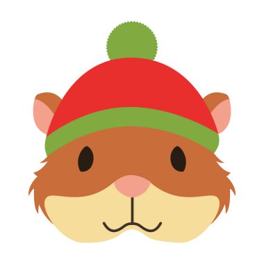 sıcak ile şirin hamster Noel şapka