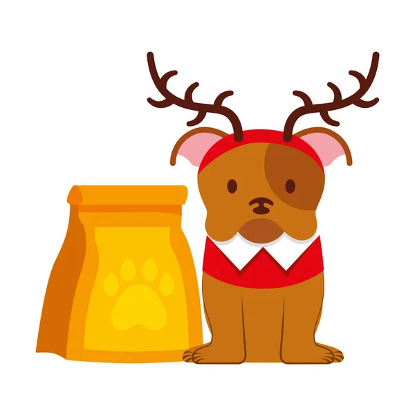 Hund merry christmas card — Stock vektor