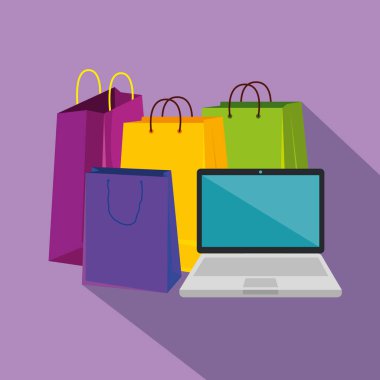 Alışveriş torbaları ile laptop satışı için teklif