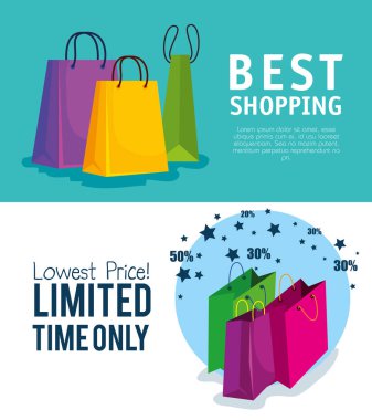 Alışveriş torbaları online satış teklifine ayarla