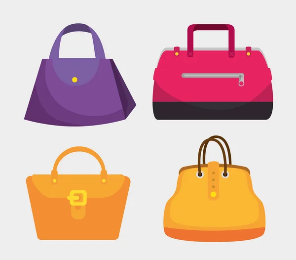 Definir moda bolsas elegantes estilo — Vetor de Stock